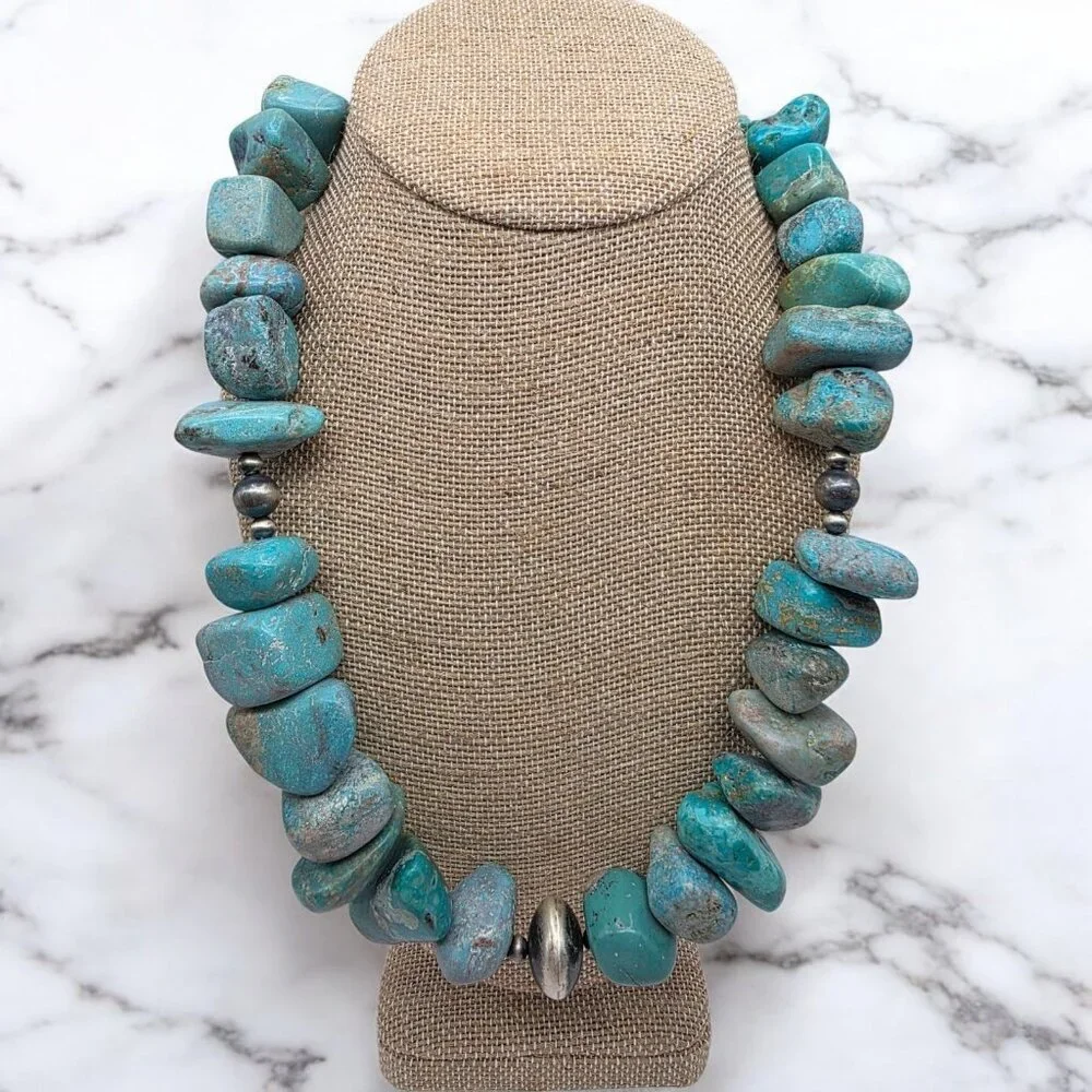 Huge Turquoise and Navajo Pearls Necklace 22
